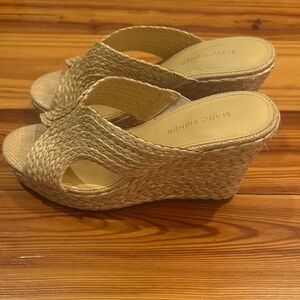 EUC Marc Fisher Tan Women’s Woven Espadrille Sandals Size 7.5